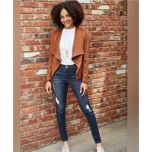 Good Hart by Matilda Jane Cordell Jacket Faux Suede Draped Lightweight Moto XS